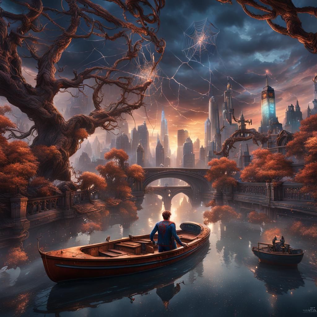 Detailed Matte Painting of Peter Parker