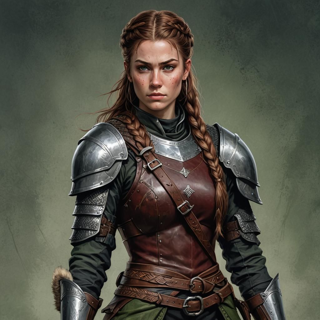 Medieval Female Mercenary Portrait in 8k Resolution