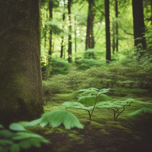 Lush Japanese Forest Photography with Bokeh