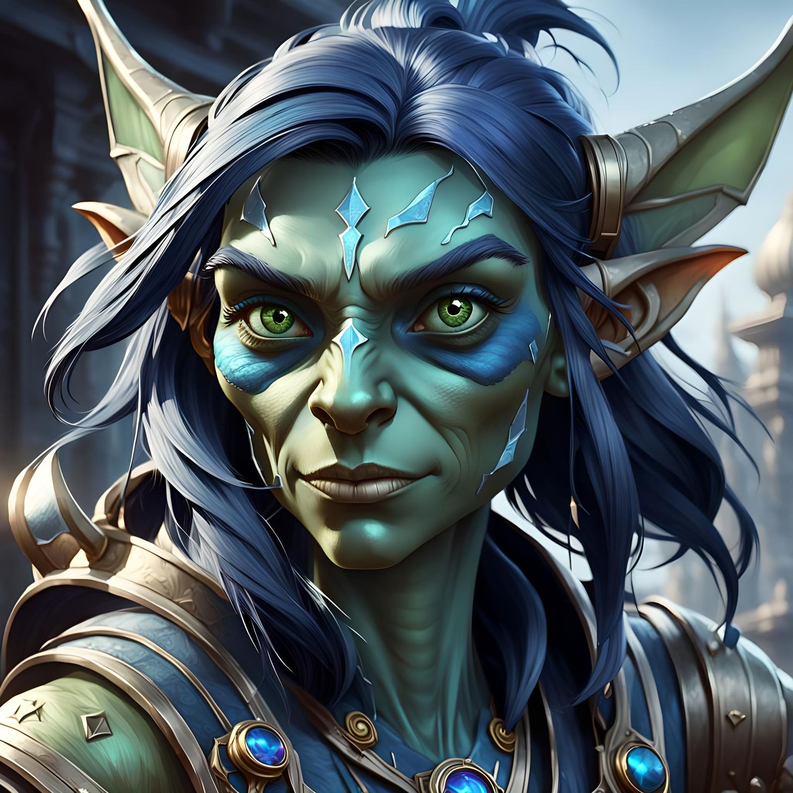 Goblin Race, Goblin Captain, Metallic Dark Blue, White Ice, ...