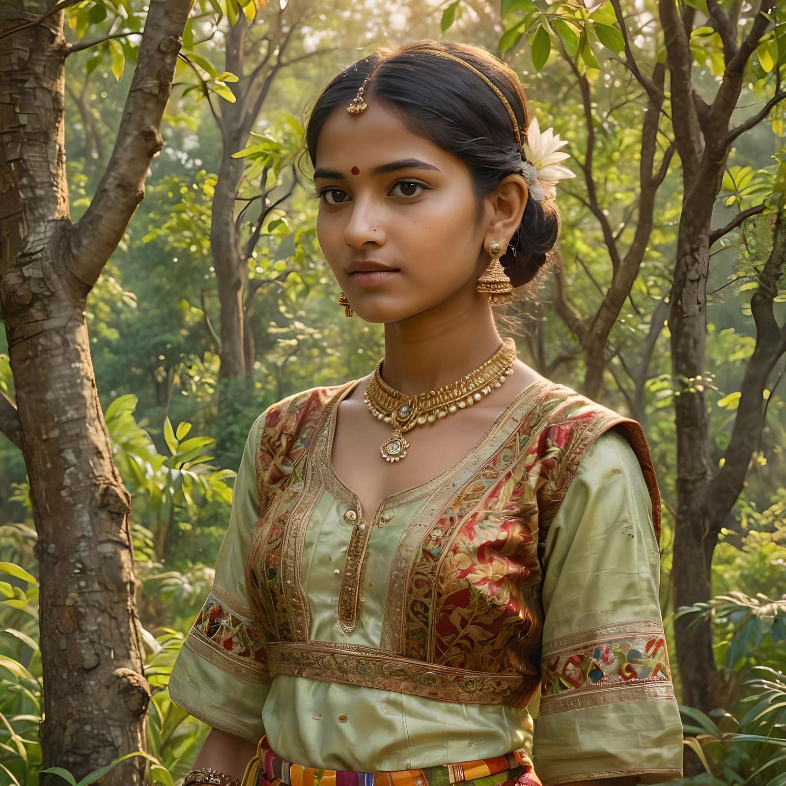 Attractive Indian Teenager in Village Setting