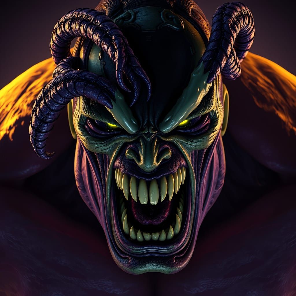 The Hulk's Enraged Face Hidden Behind a Twisted Venom Mask