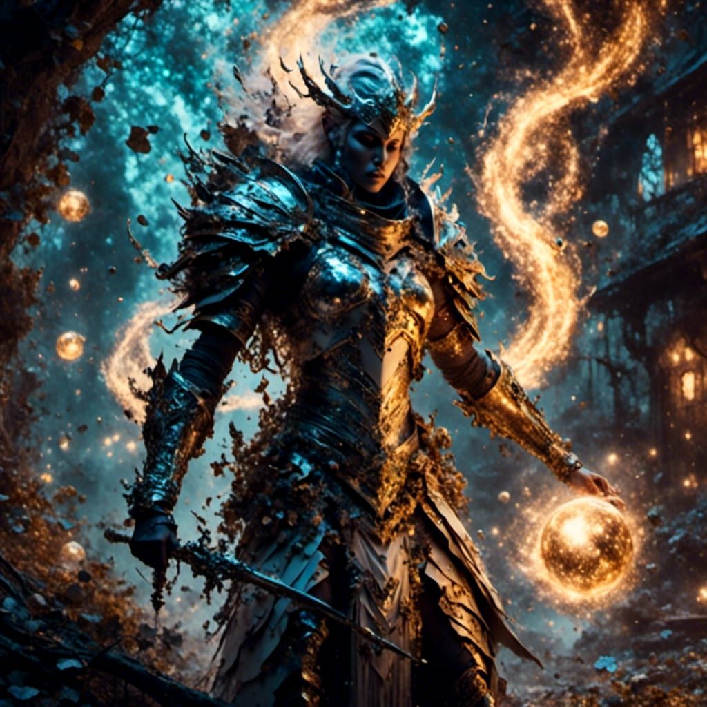 Sylvan Elf Mage in Dark Fantasy Style