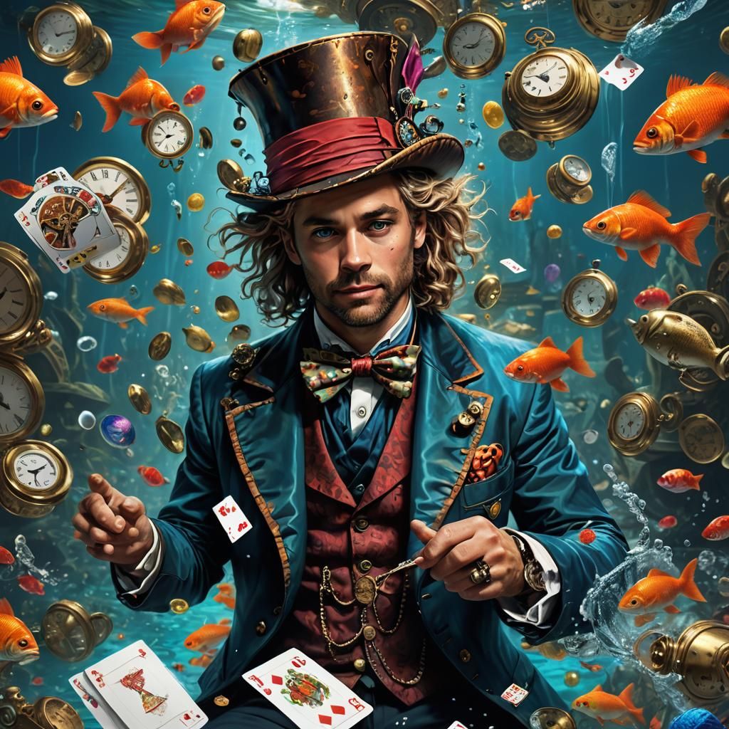 Underwater Mad Hatter Tea Party Concept Art