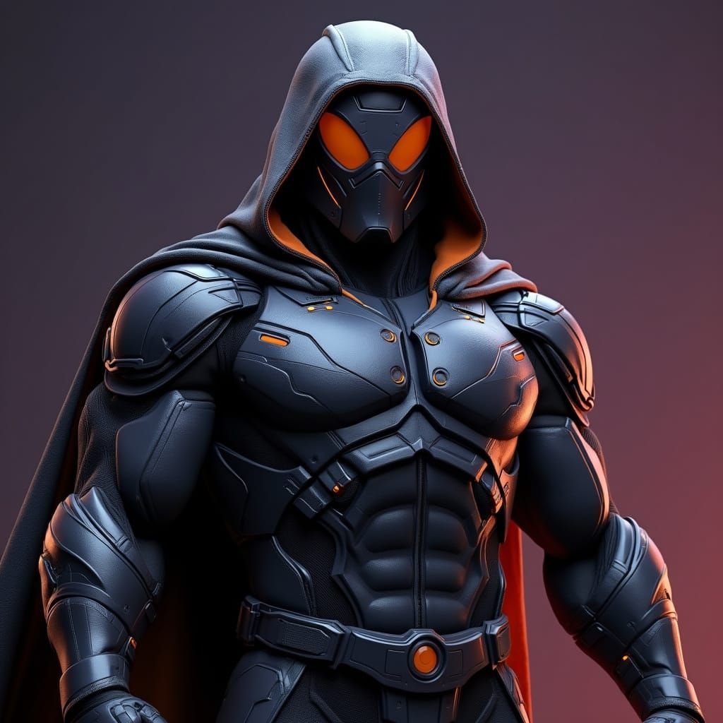 Hyperrealistic Male Superhero in Modern Body Armor