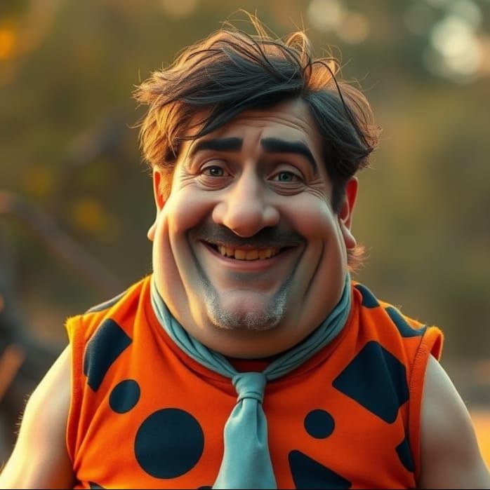 Stocky Prehistoric Man Wears Animal Hide Tunic