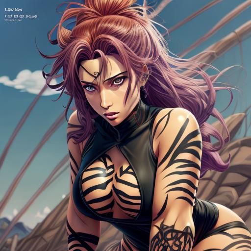 <lora:pretty woman:1.0> half tiger girl ninja pretty