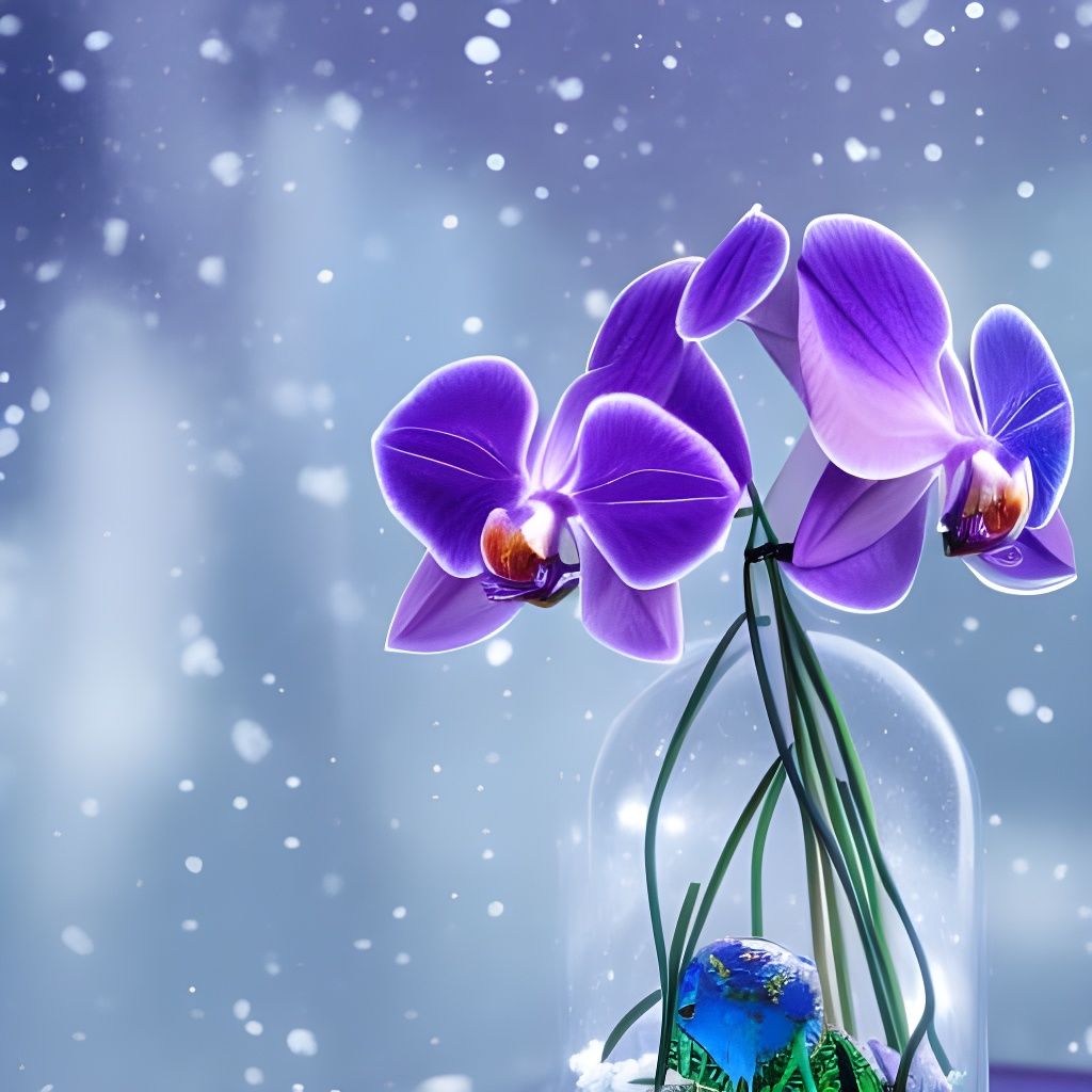 Orchid in Winter Dome: Studio Ghibli Anime