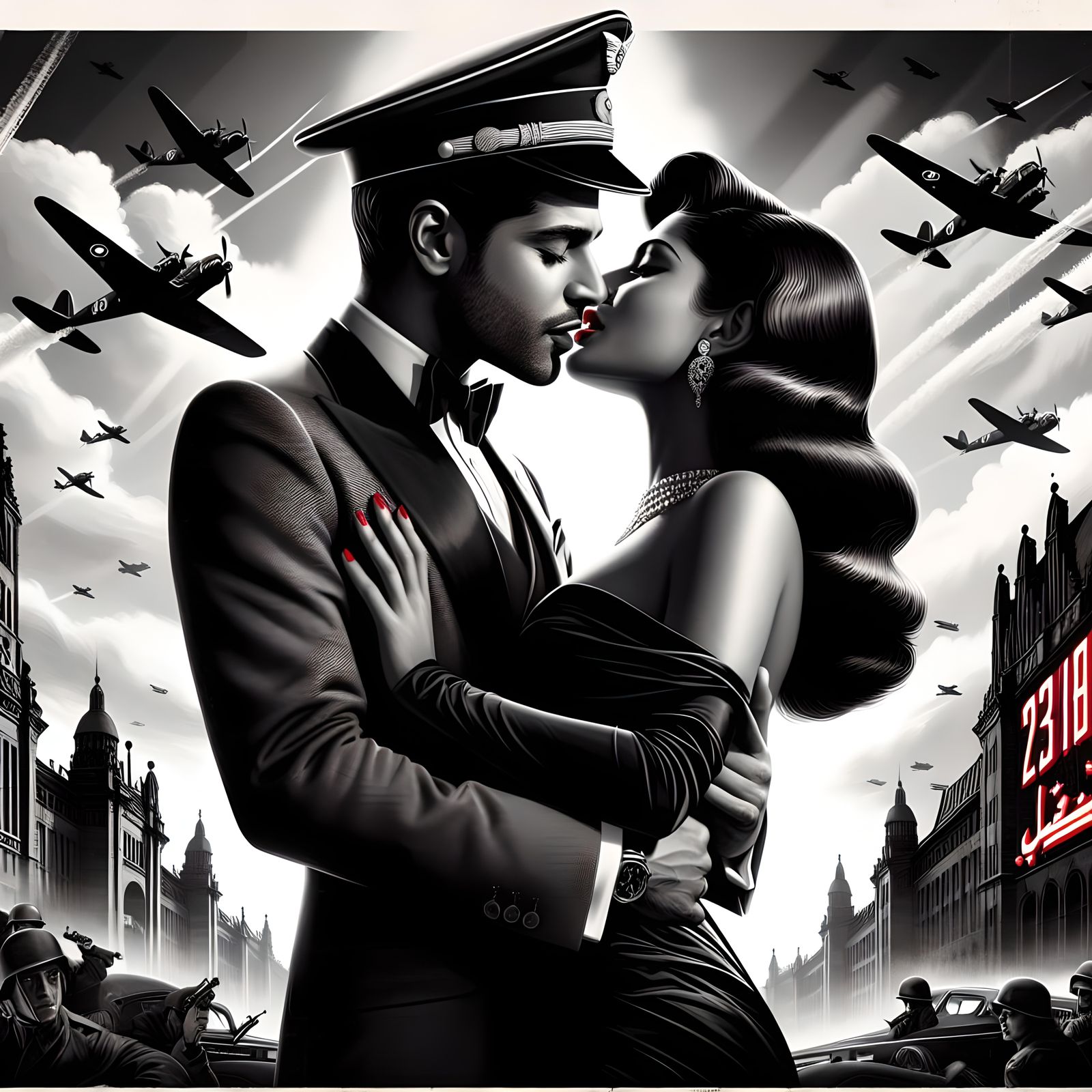 Film Noir Spy Poster in 1940s Style