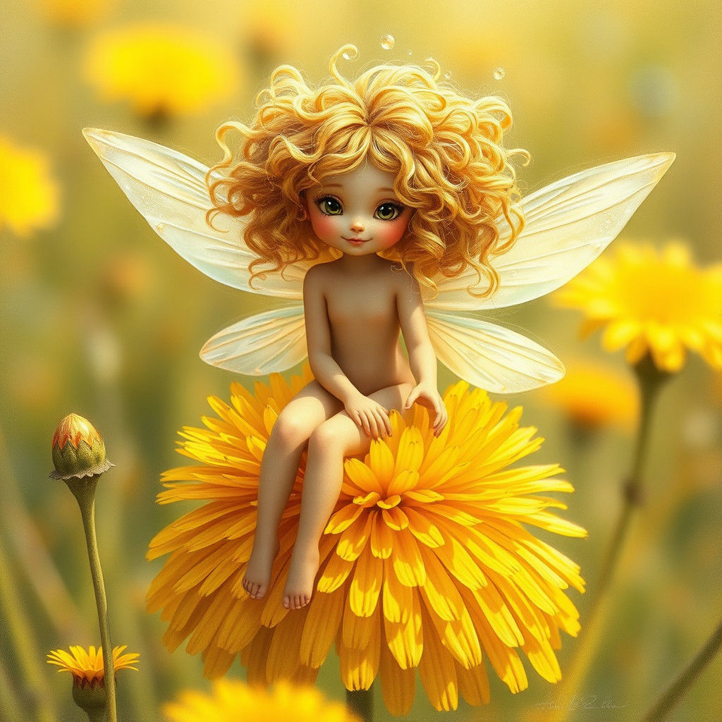 Dandelion Fairy in Dreamlike Ethereal Style