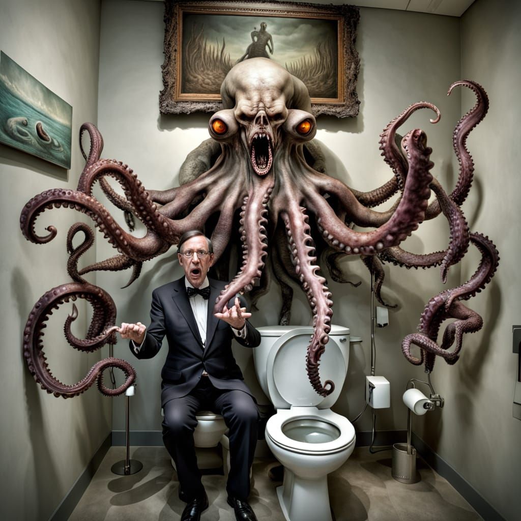 Humorous Lovecraftian Monster Art Inspired by Giger and Bosc...