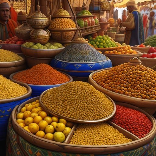 Old Moroccan Marketplace Full of Goods and Crafts