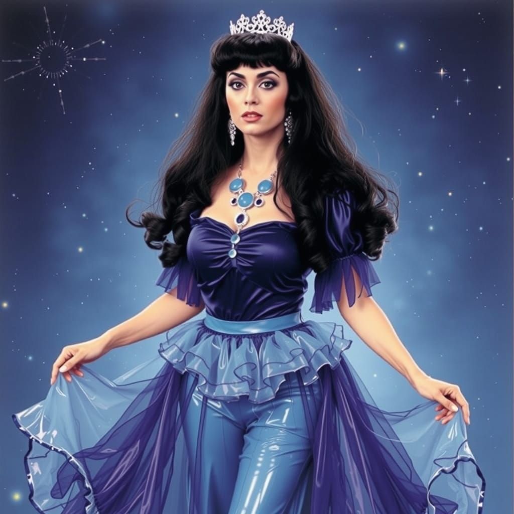 Electric 80s Goddess in Stellarium Glory