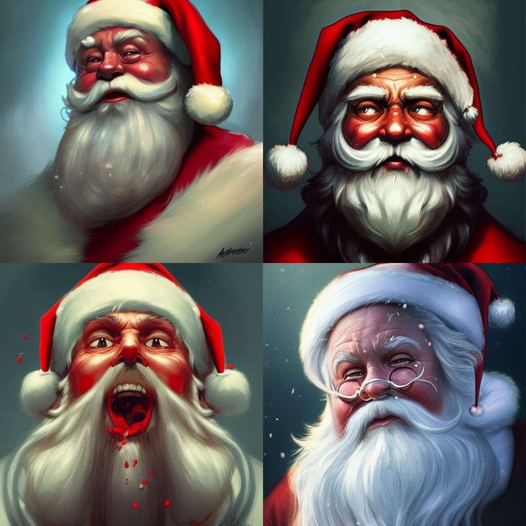Horror Santa Claus Concept Art Portrait