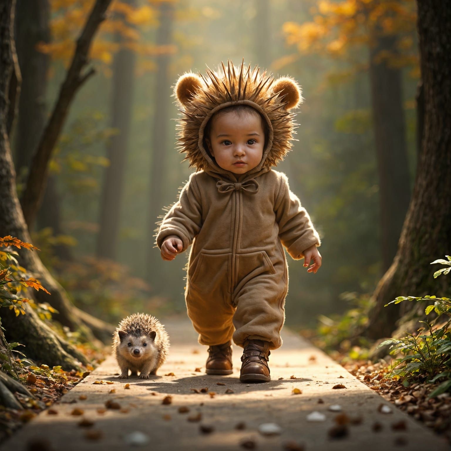 Baby Hedgehog on Runway: Fantasy Concept Art