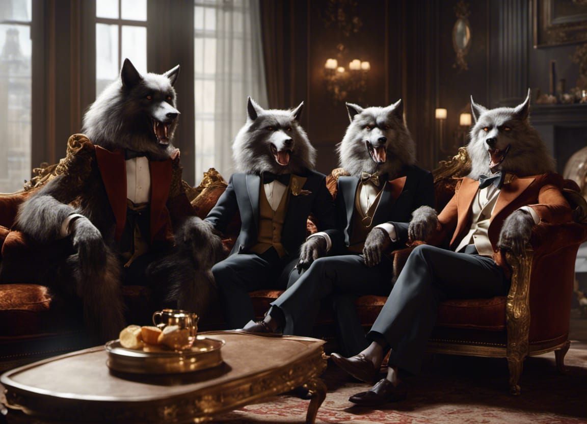 Werewolves Enjoying Teatime in Formal Wear