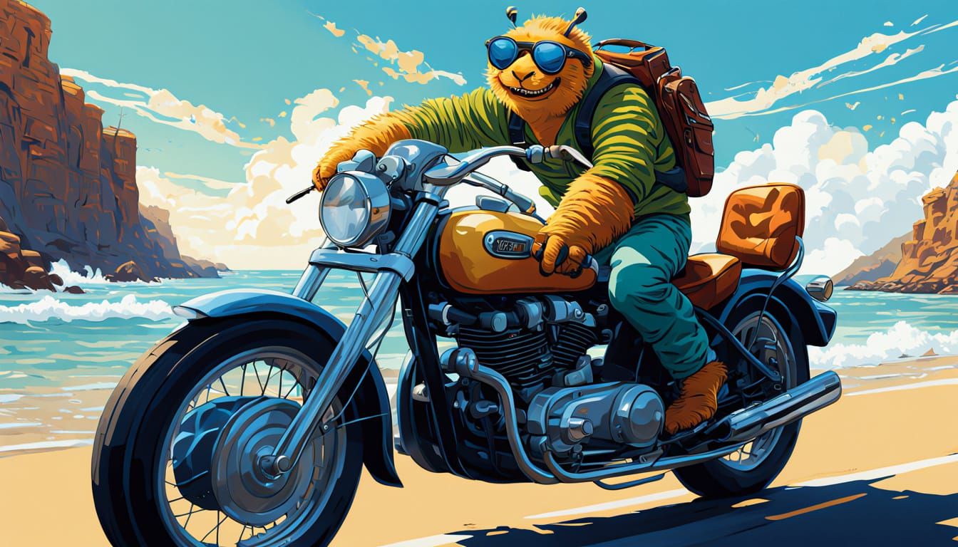 Caterpillar's Coastal Cruise: A Comic Book Adventure