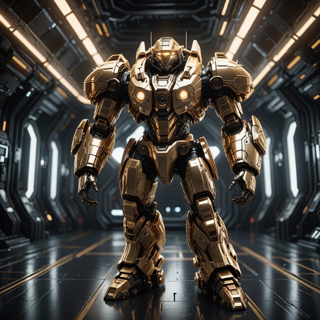 Monochromatic Gold Power Armor H-V1 Gauntlet in Hyperrealist...