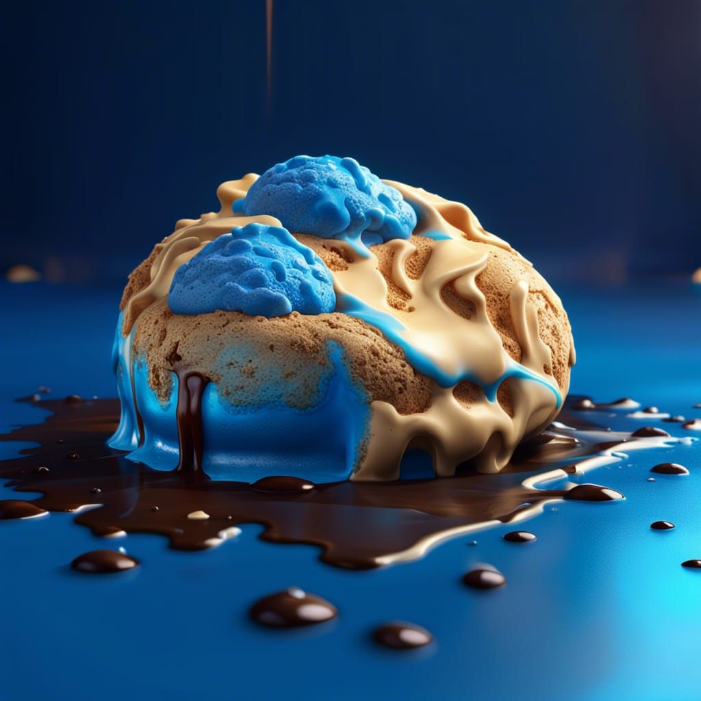 Melting Blue Ice Cream: Dark Fantasy Concept Art