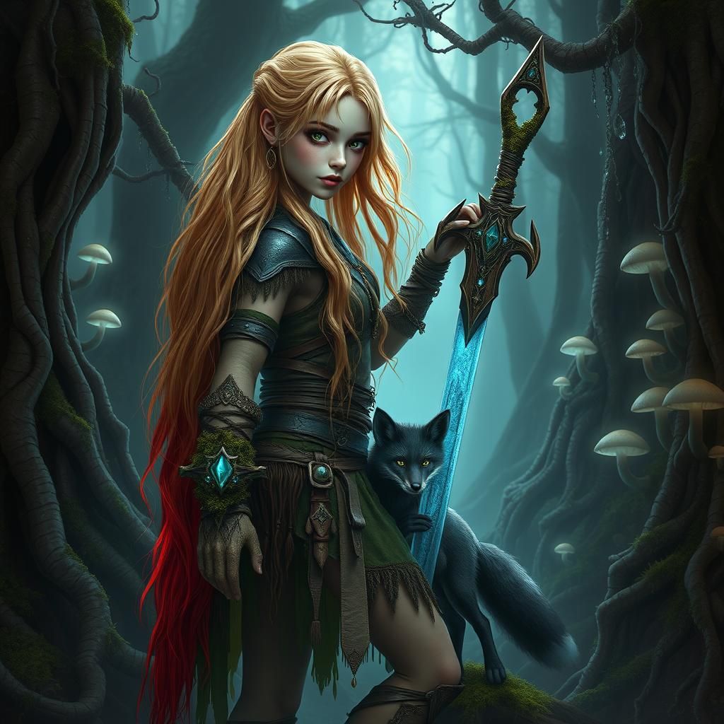 Moss-Armored Druid Warrior in Primeval Forest