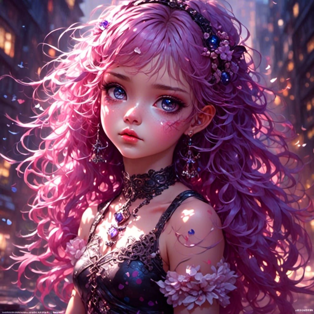 Chibi Street Dancer with Braided Hair