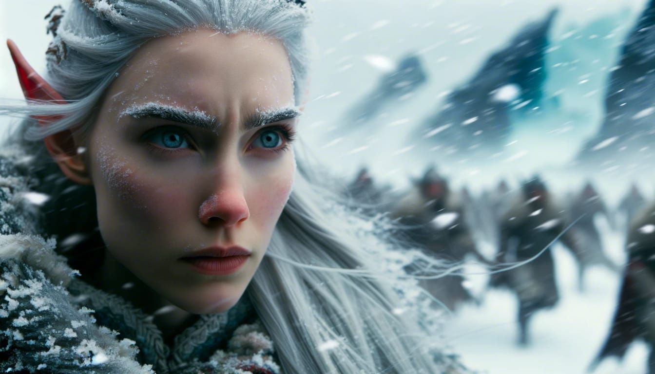 Enchanting Winter Elf in a Fantasy Realm