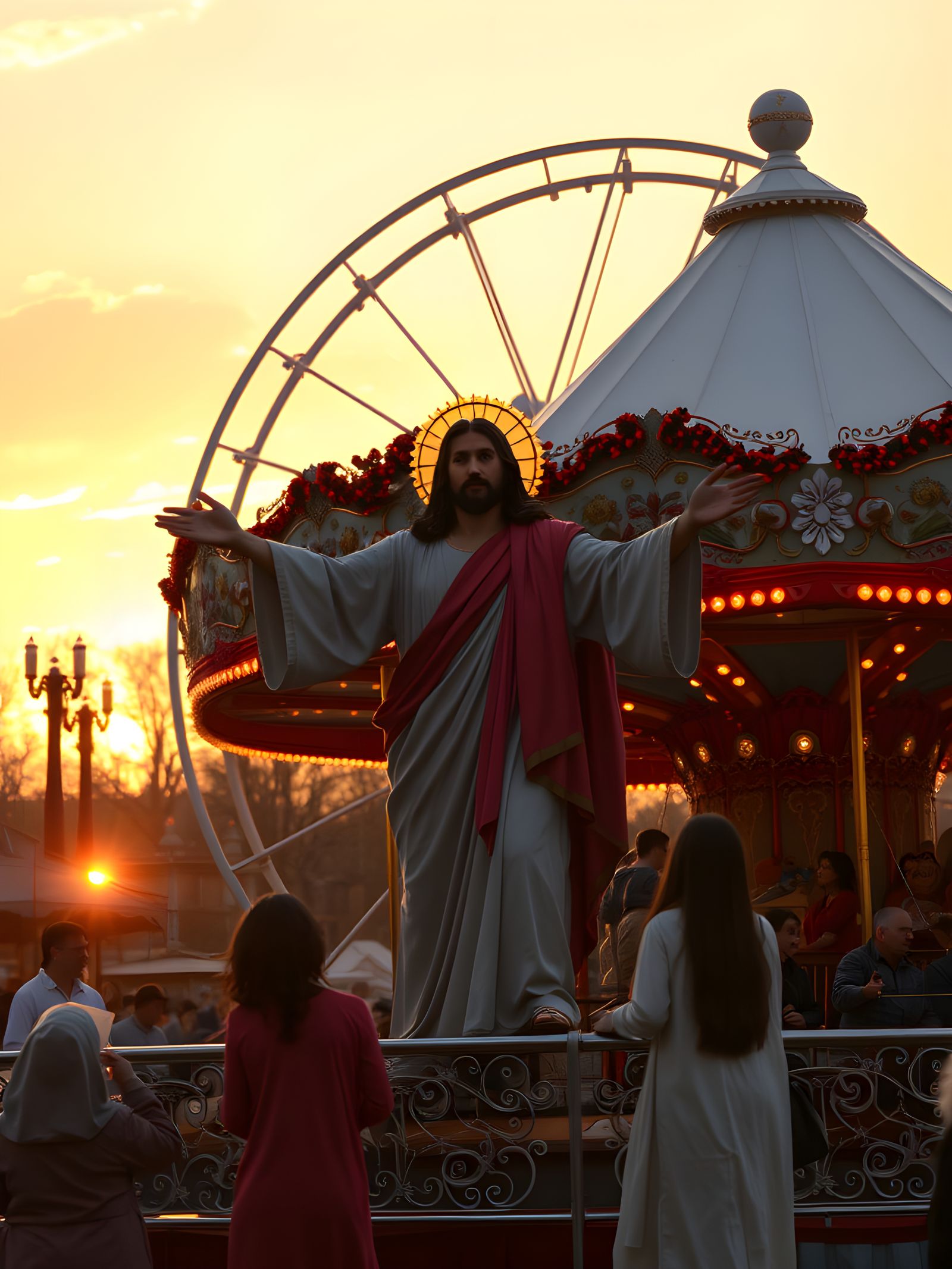 Jesus Christ at a Carnival Sunrise
