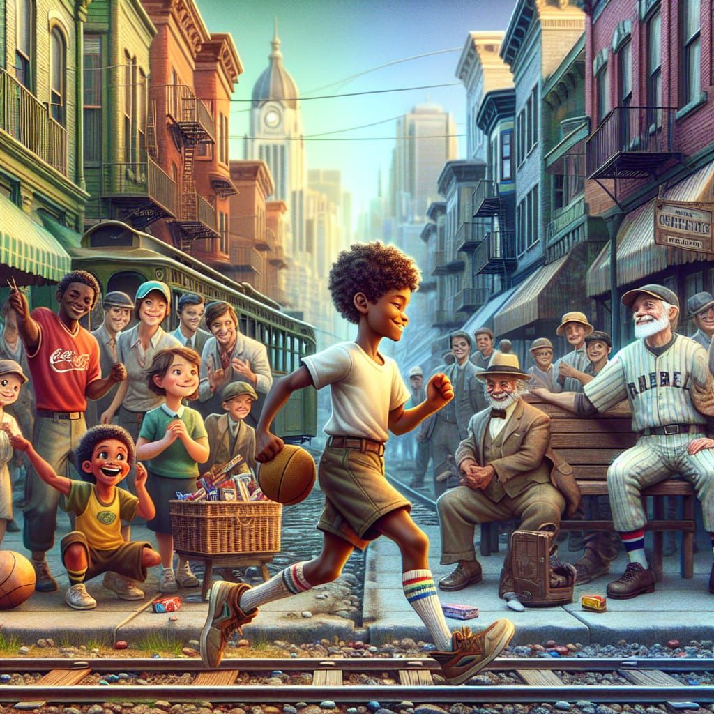Boy's Journey Through Divided Town: Concept Art