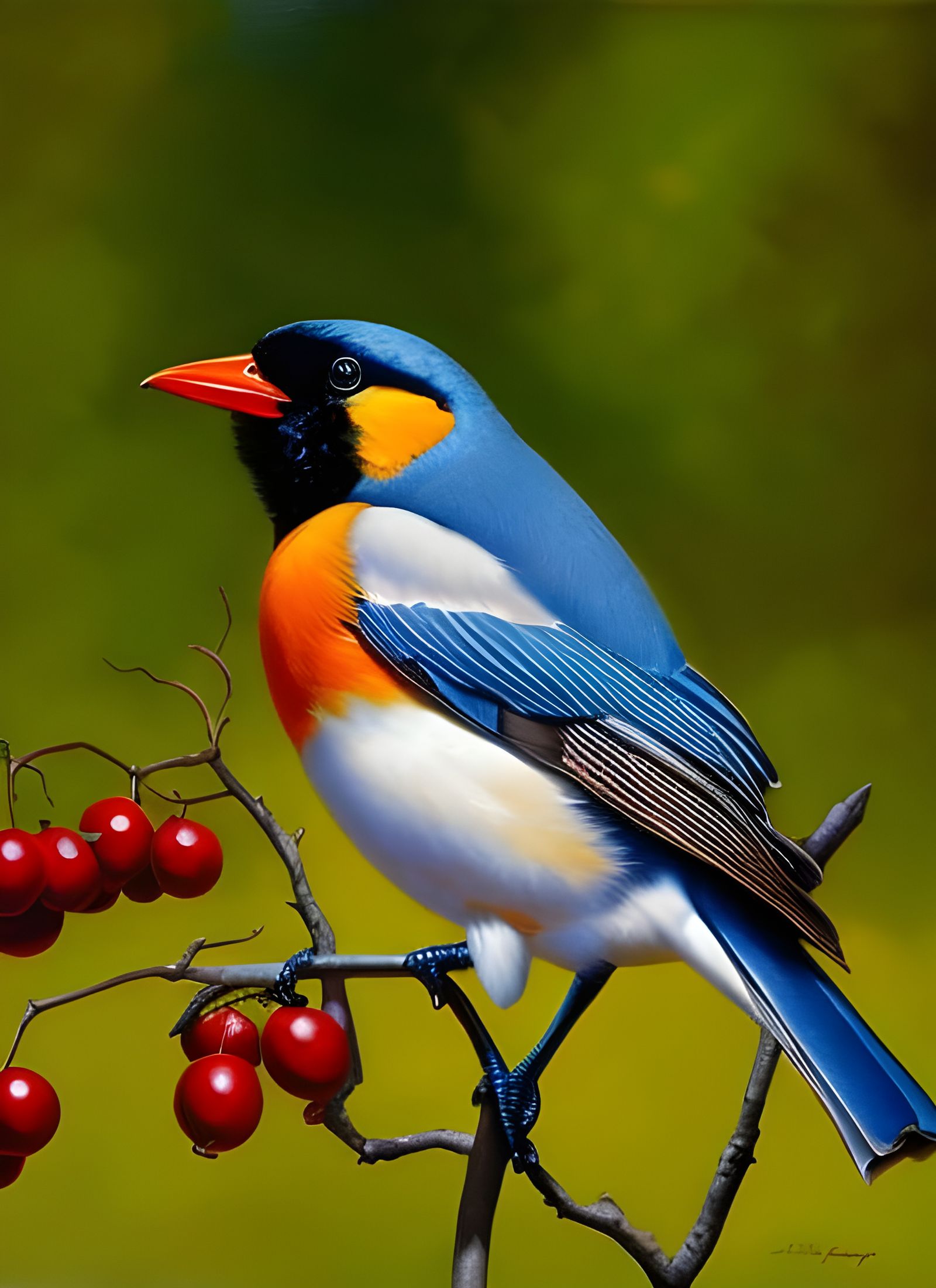 Birds in Oil Painting Style