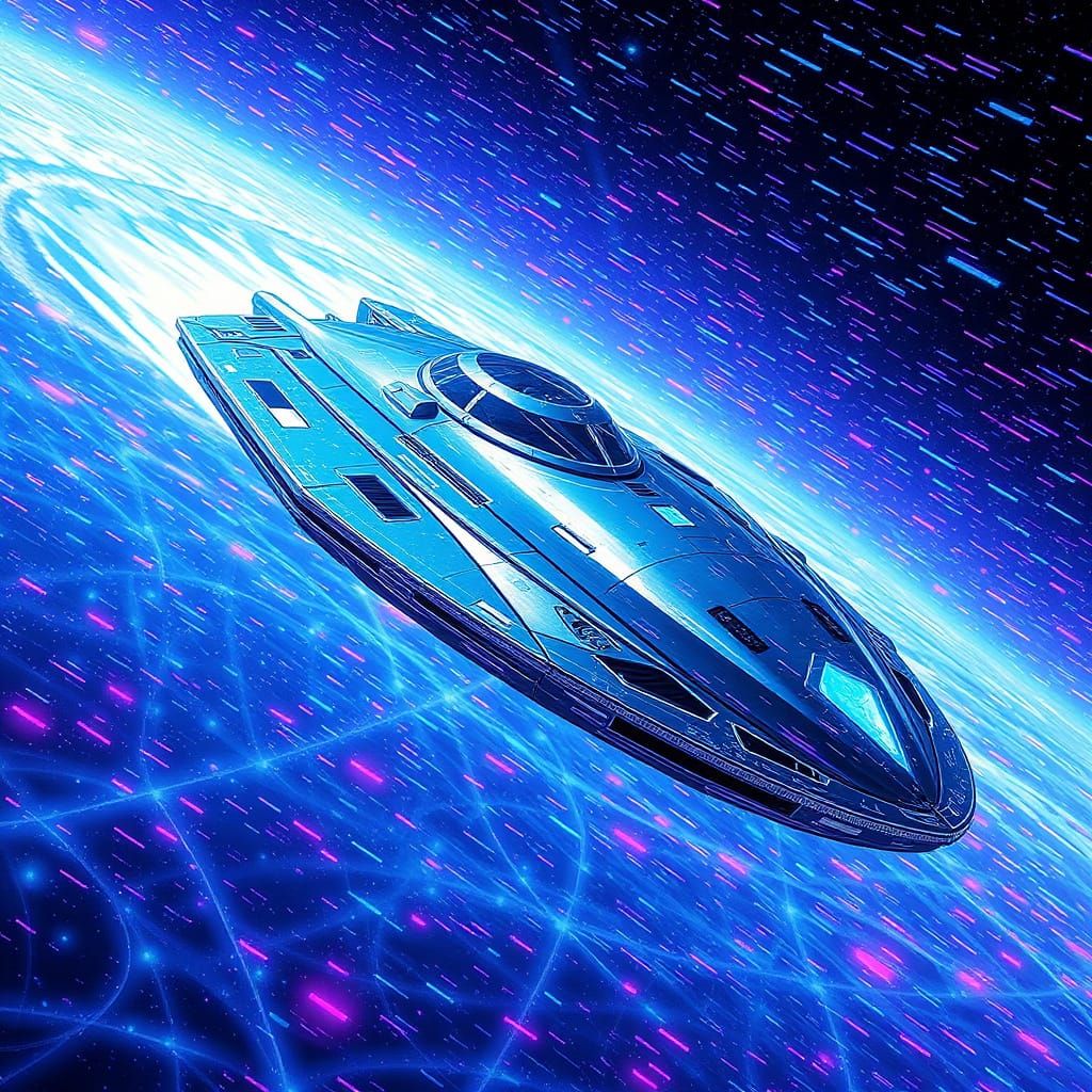 Glitch-Filled Holographic Ark in Vibrant Digital Futurism