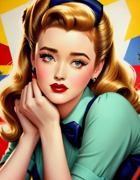 She puts on an earring / Kathryn Newton / 50s aesthetic