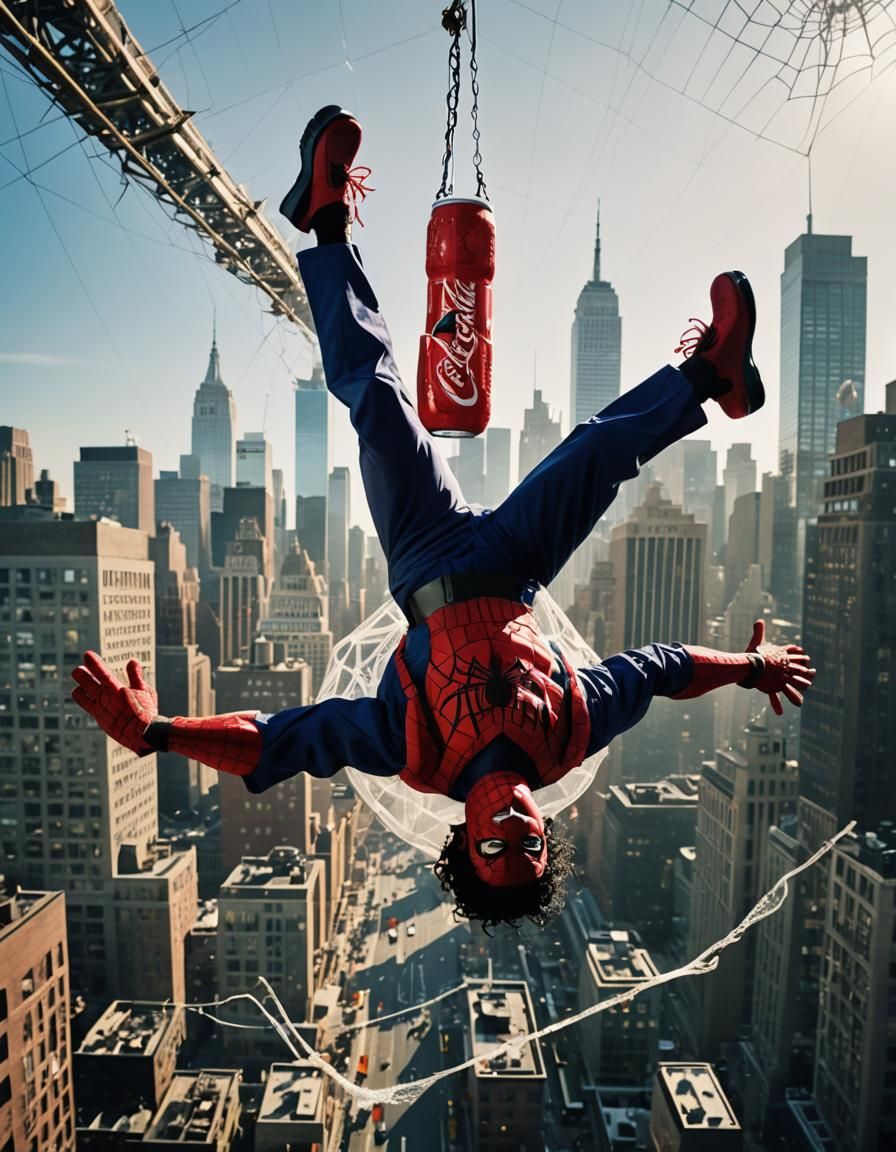 Michael Jackson as Spider-Man in Lomographic New York