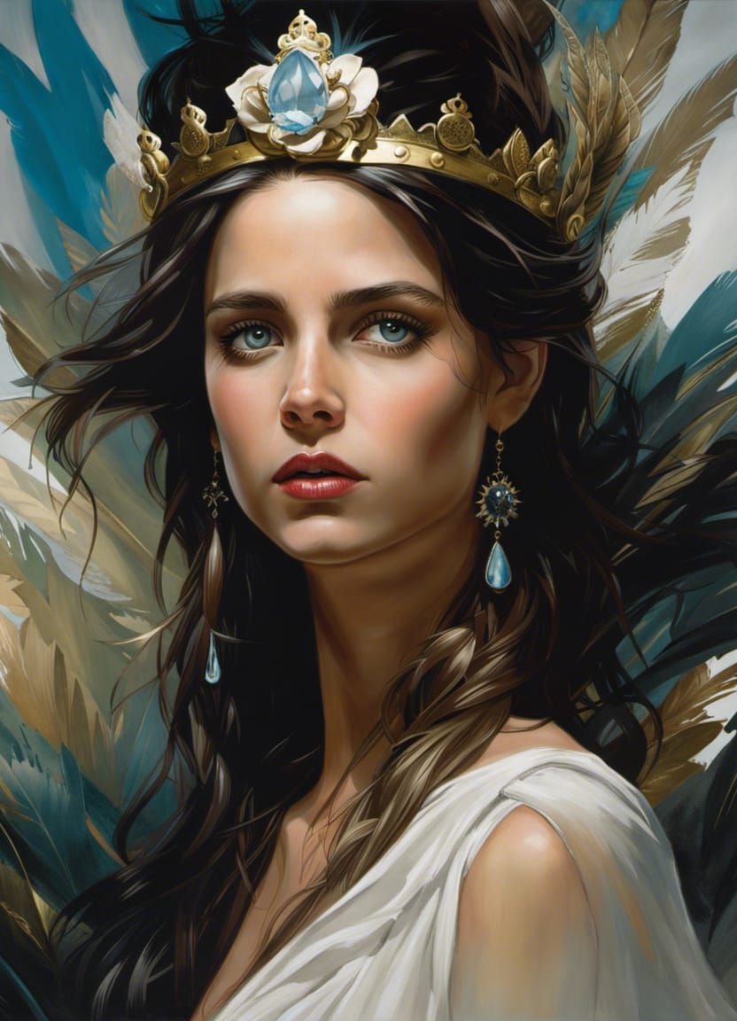 Photorealistic Princess Portrait with Asian Temple Backdrop