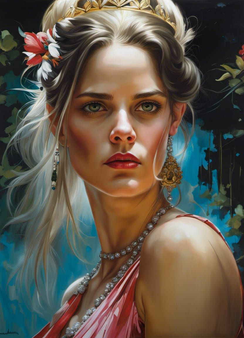 Photorealistic Princess Portrait in Asian Temple