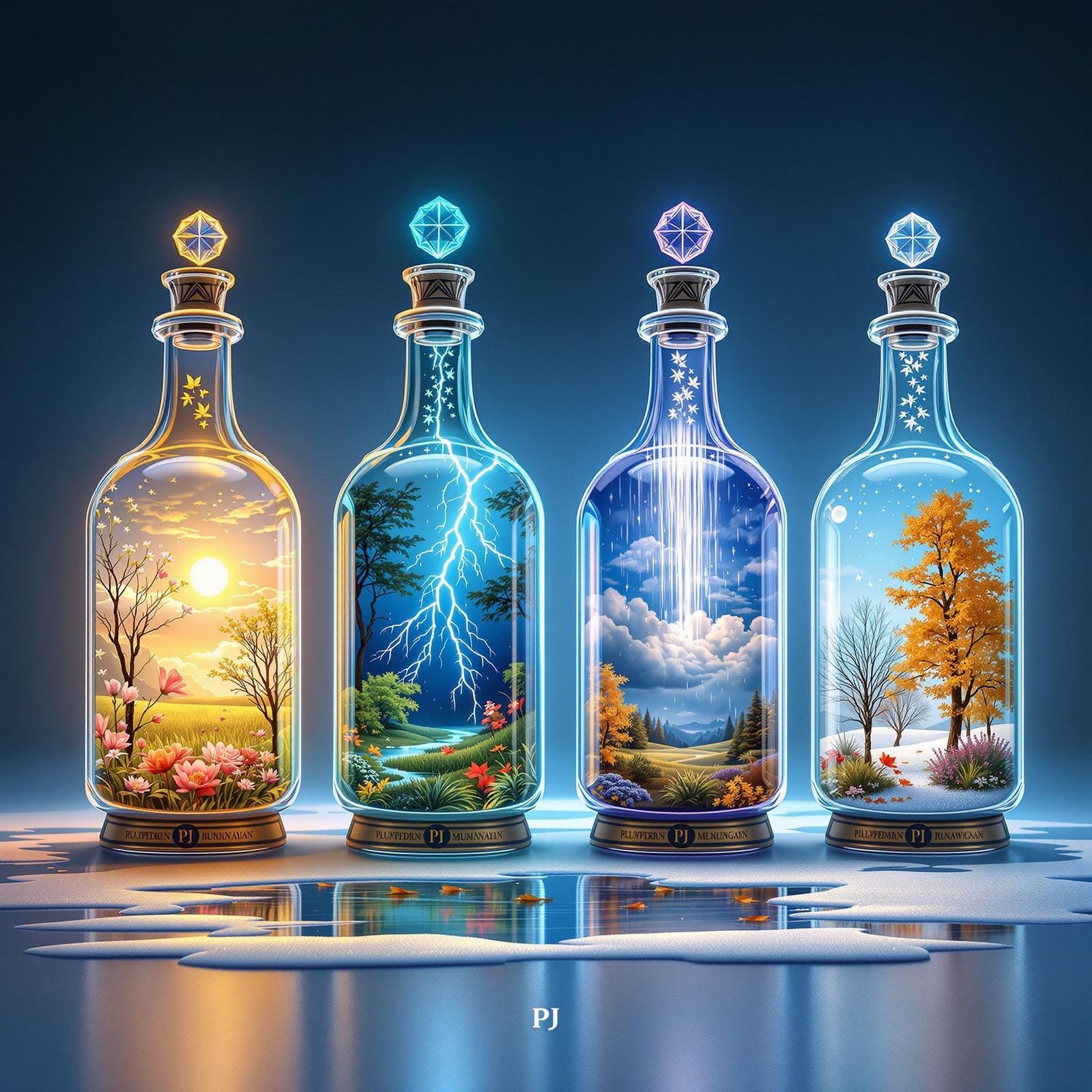 Seasons in Glass Bottles: 3D Magical Realism