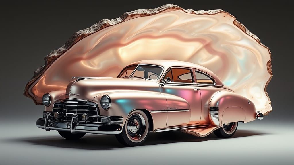 Luminous Mother of Pearl Chevrolet in Gargantuan Oyster Shel...