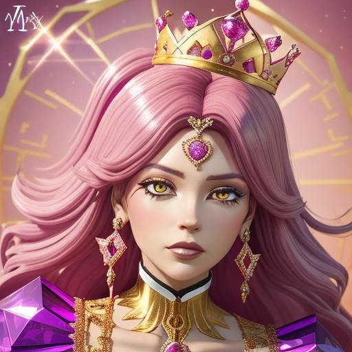 Madamxtra in Diamonds with Crown: 3D Metallic Splash