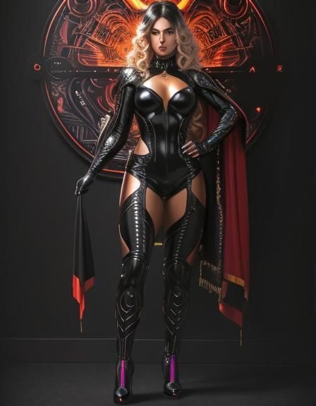 Woman in Catsuit: Comic Book Style Digital Art