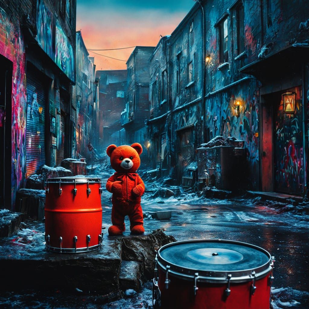 Hyperrealistic Christmas Scene in Vibrant Graffiti Art