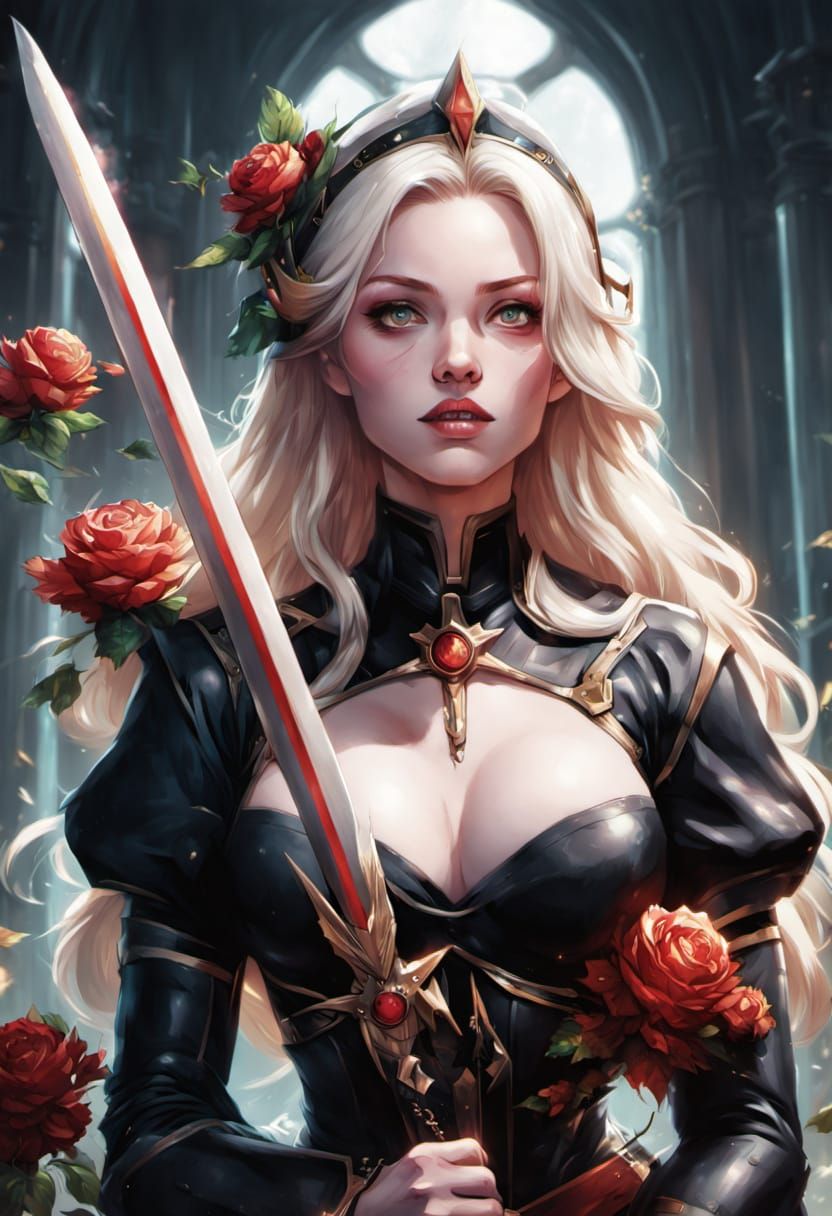 Medieval Queen in Colorful Comic Art