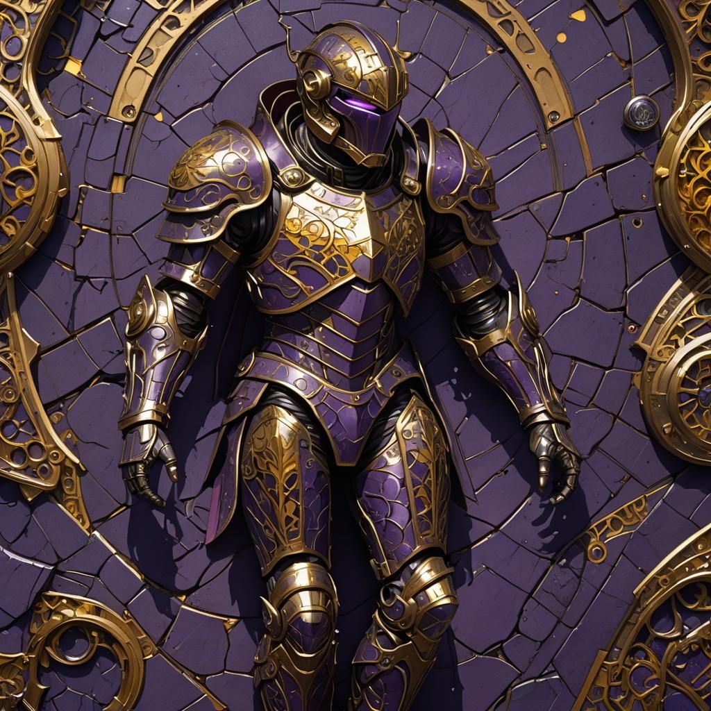 Cracked Armor in Dark Fantasy Style