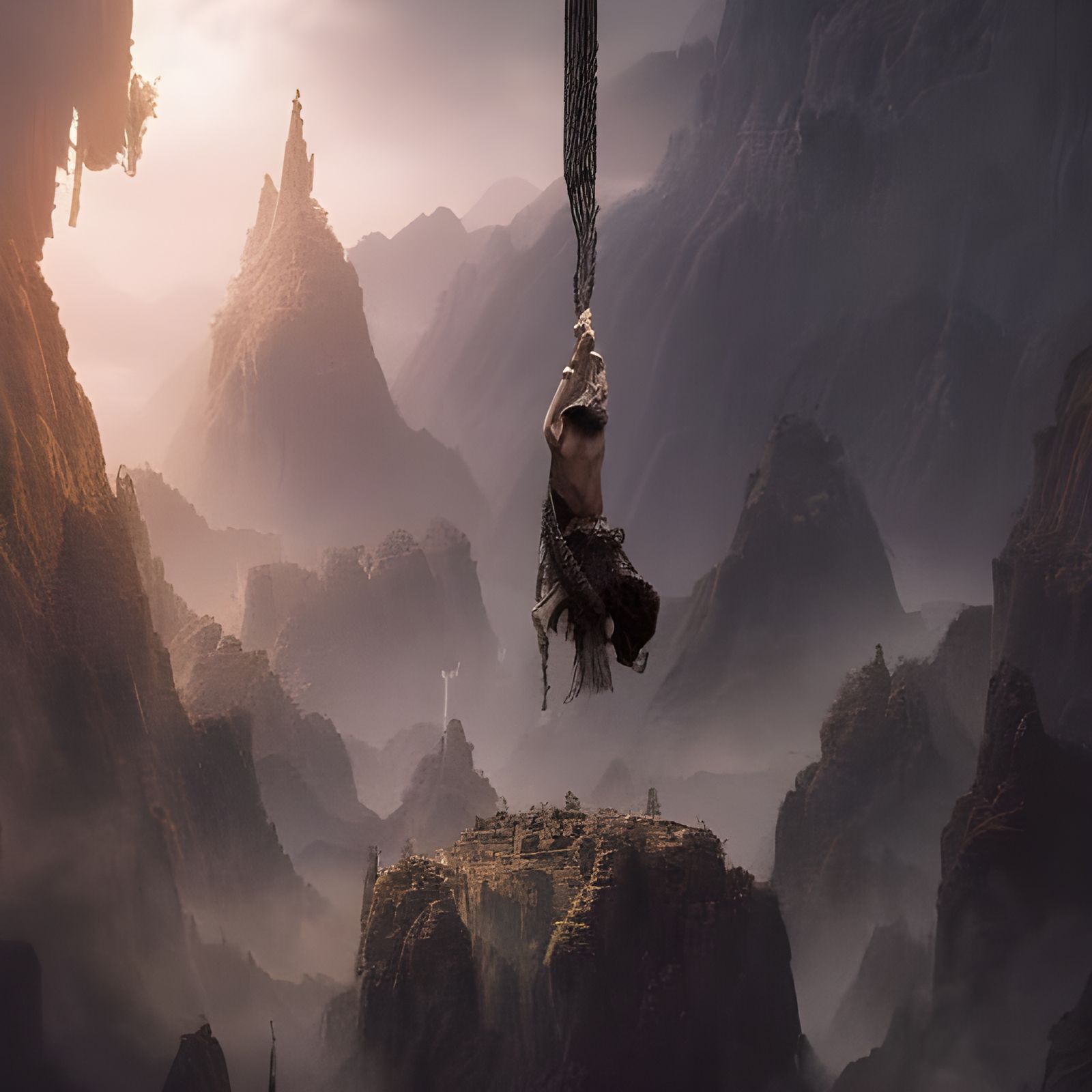 Dramatic Noose in Digital Matte Painting Style