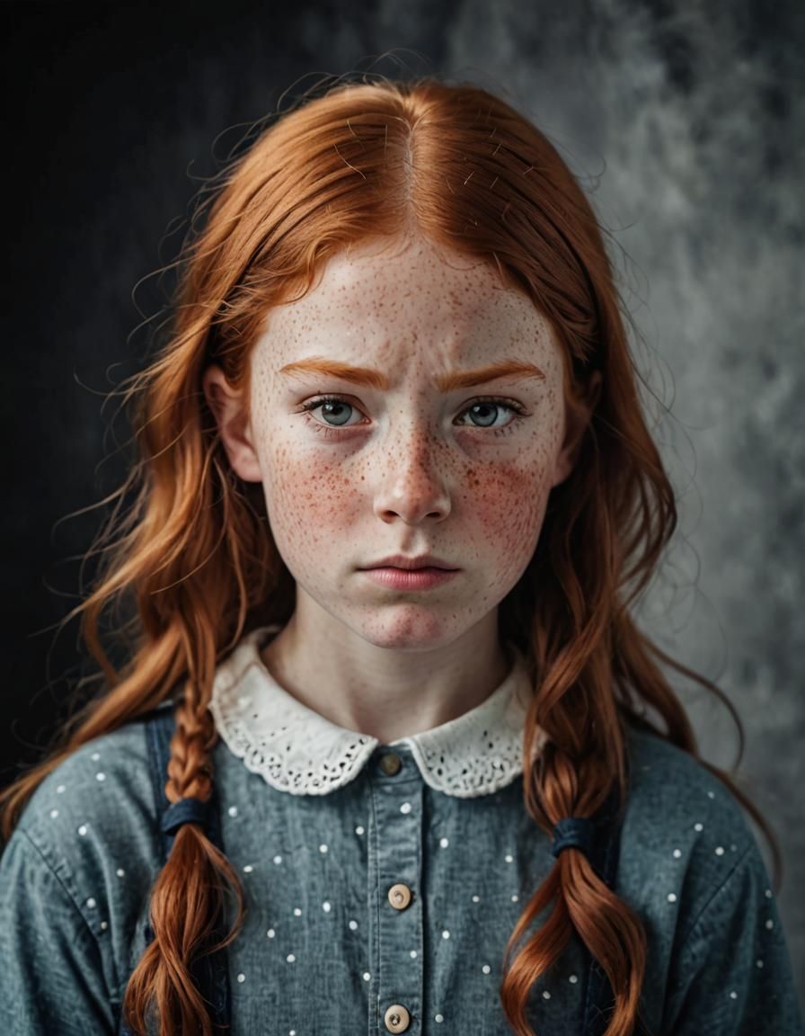 Annoyed Redhead Girl Portrait