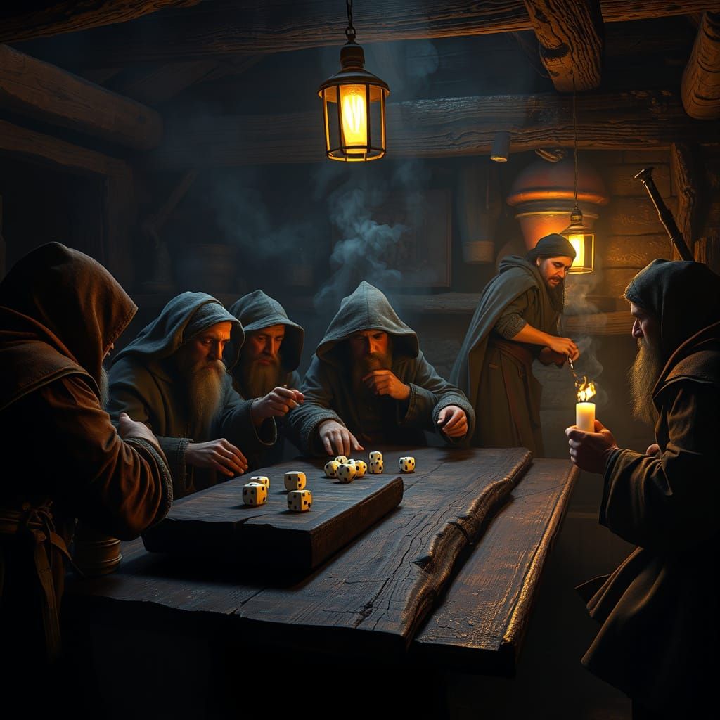 Dark Fantasy Tavern Scene in Renaissance Garb
