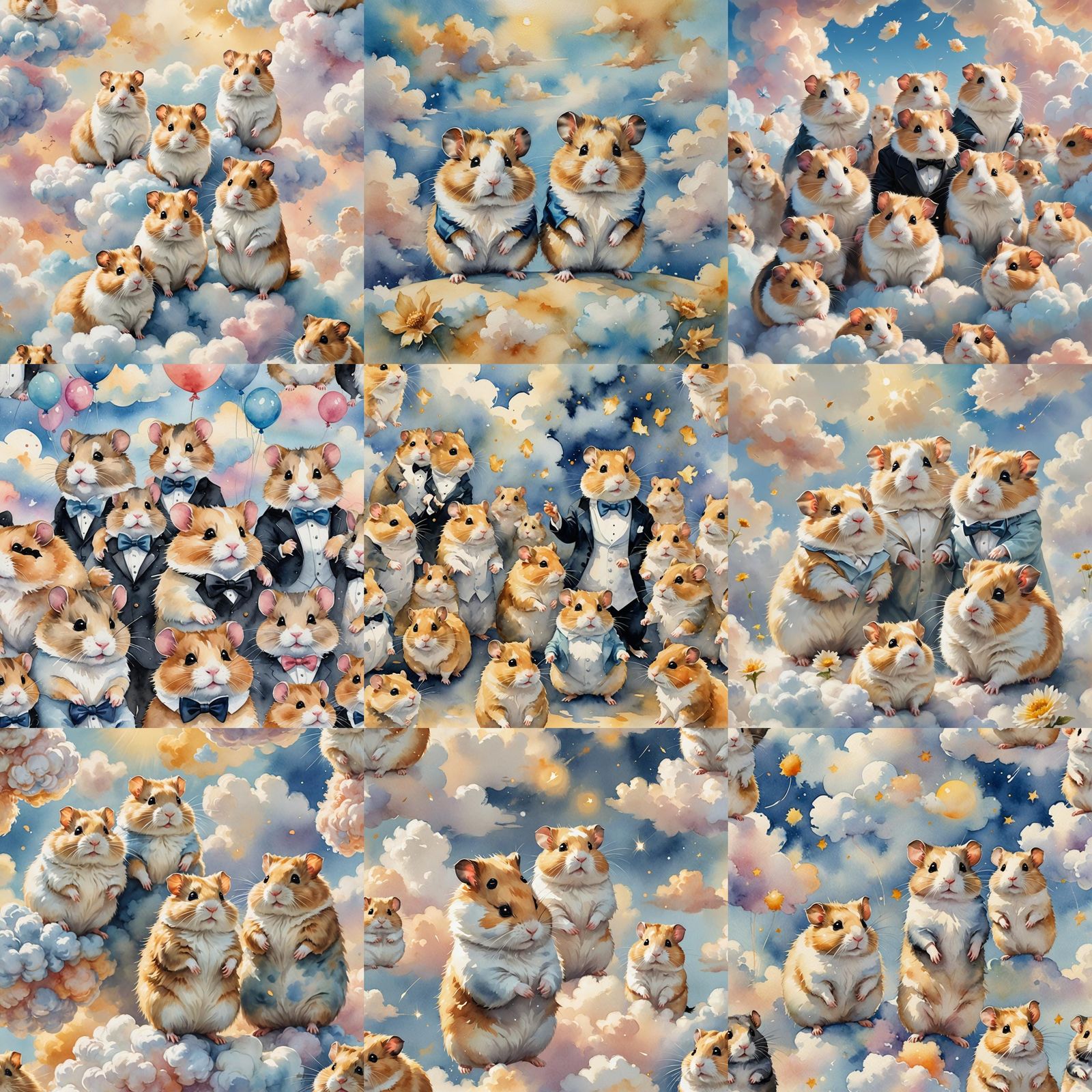 Hamsters in Tuxedos in Divine Sunlight