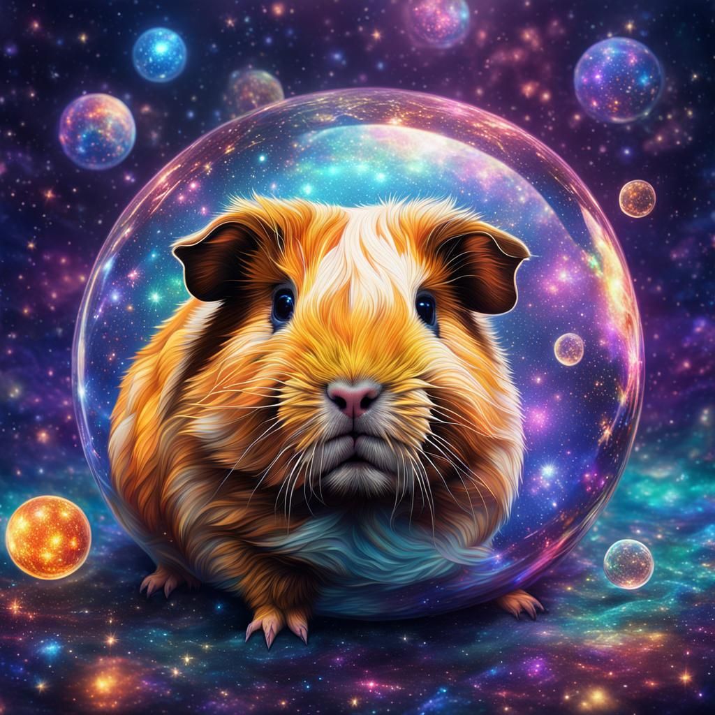Crystal Ball Guinea Pig in Astral Illustration