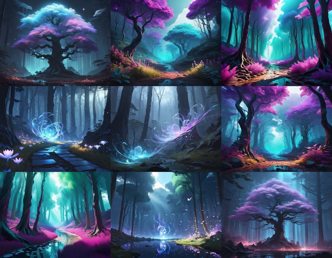 Abstract Luminous Core with Spectral Tendrils