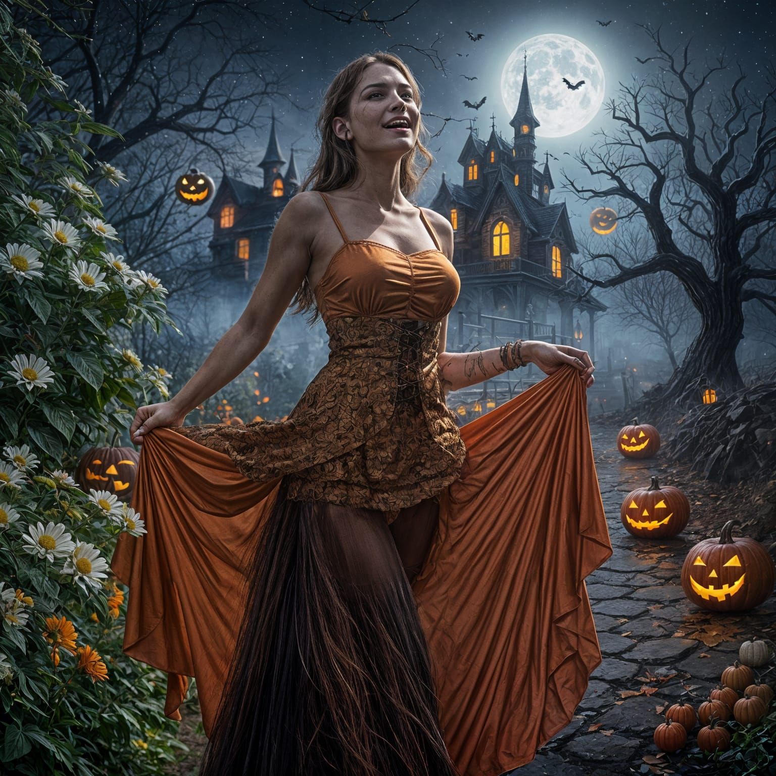 Spooky Halloween Night Scene