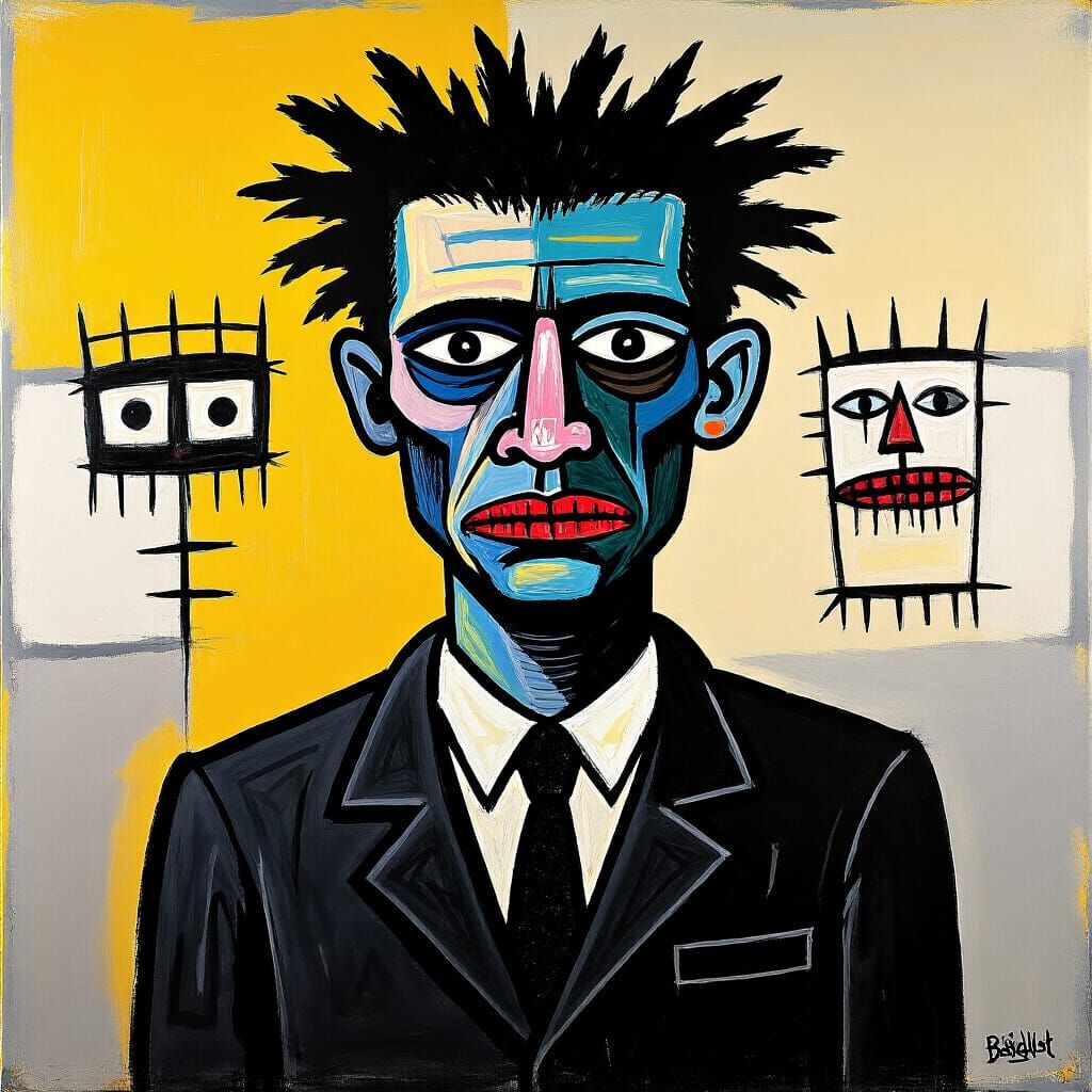 Grimdark Art in Basquiat Style