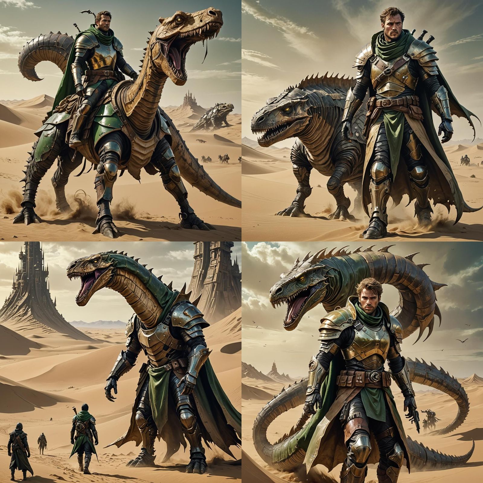 A full-body, close-up, large-angle view of a 200-feet high g...